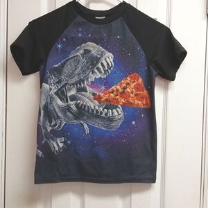 🩷QUAD SINCE 1975 SEVEN Boys Size 8/10 Dinosaur Tshirt, Black